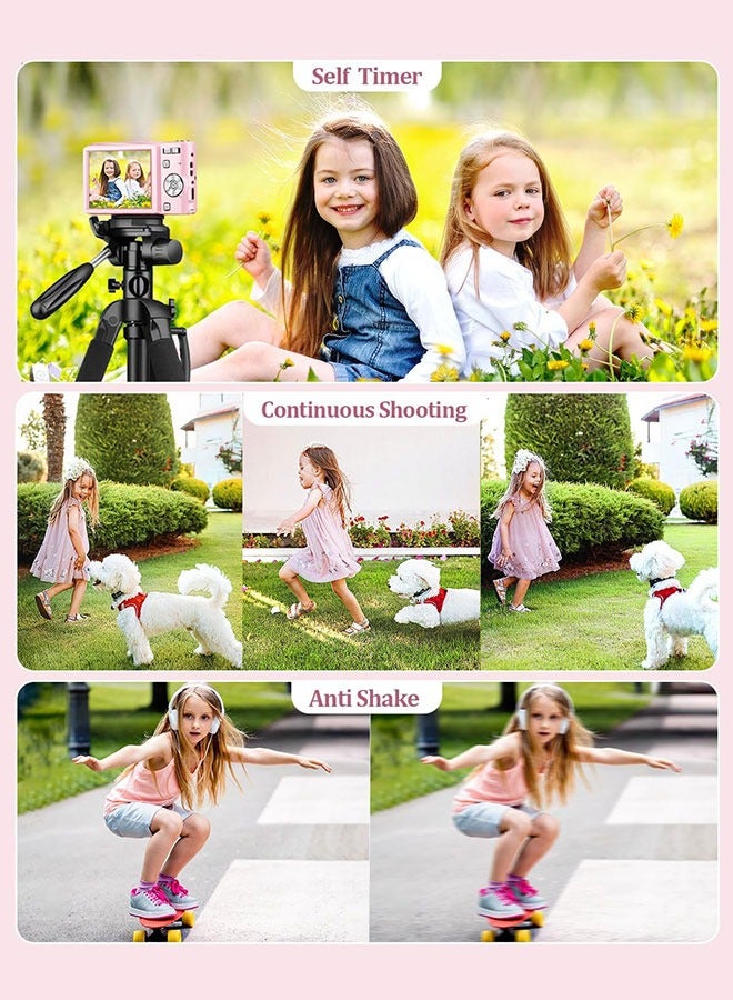 Sharpdo Kids Digital Camera, Digital Point and Shoot Camera with 16X Zoom Anti Shake, Compact Small Camera for Boys Girls Kids with 64 GB Card - Image 4