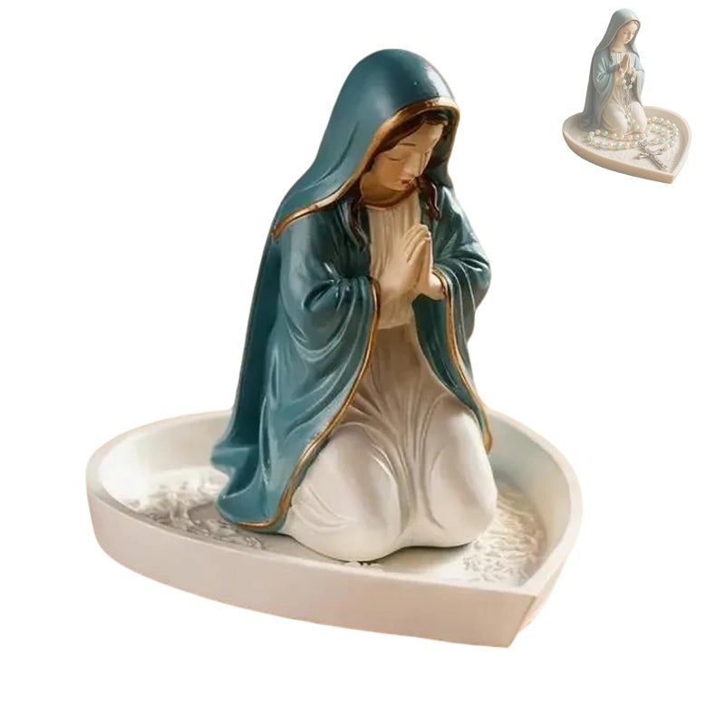 woyoo virgin mary rosary holder, 5.5" Virgin Mary Statue - Blessed Mother Figurine, Perfect Catholic Gift for Women, Ideal Catholic Home Decor (A) - Image 1