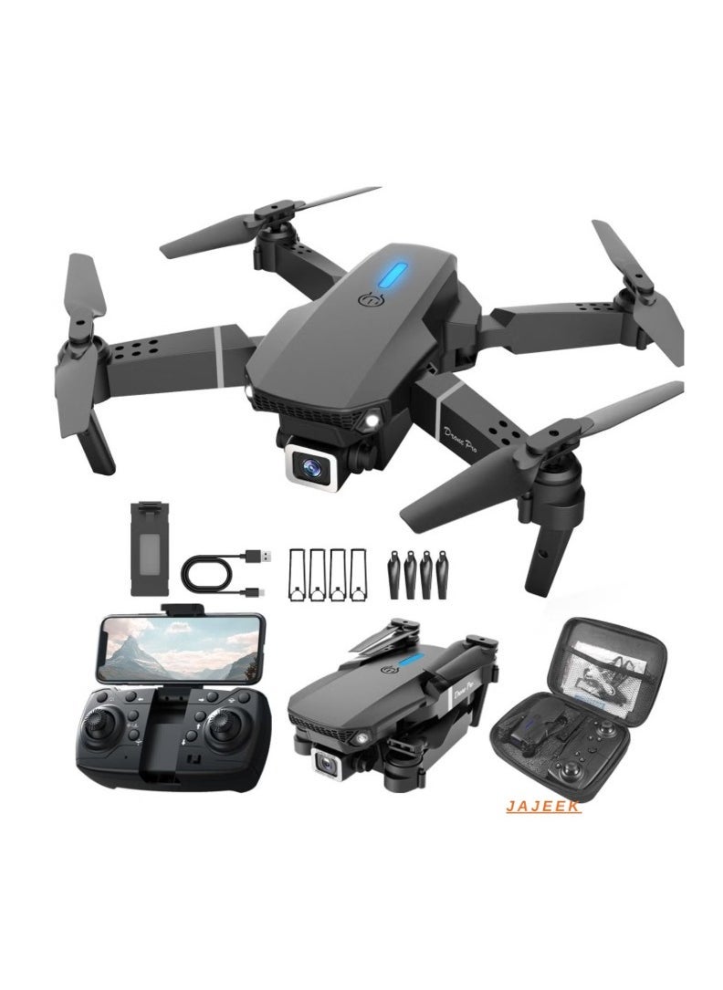 JAJEEK - E88 4K HD Drone with Single Camera – Foldable Aerial Drone for Beginners, 2.4GHz Real-Time Transmission, 360° Roll, Long Battery Life, Headless Mode, Trajectory Flight & One Key Return - Image 1