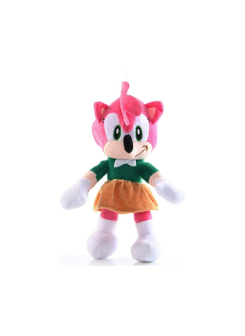 GREEN CAMEL - Amy Rose Plush Doll 28cm Soft Pink Hedgehog Toy Cartoon Stuffed Animal with PP Cotton - Image 1