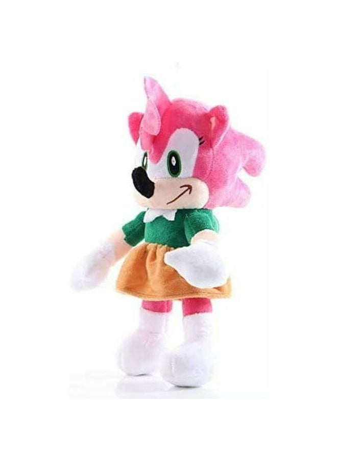 GREEN CAMEL - Amy Rose Plush Doll 28cm Soft Pink Hedgehog Toy Cartoon Stuffed Animal with PP Cotton - Image 1