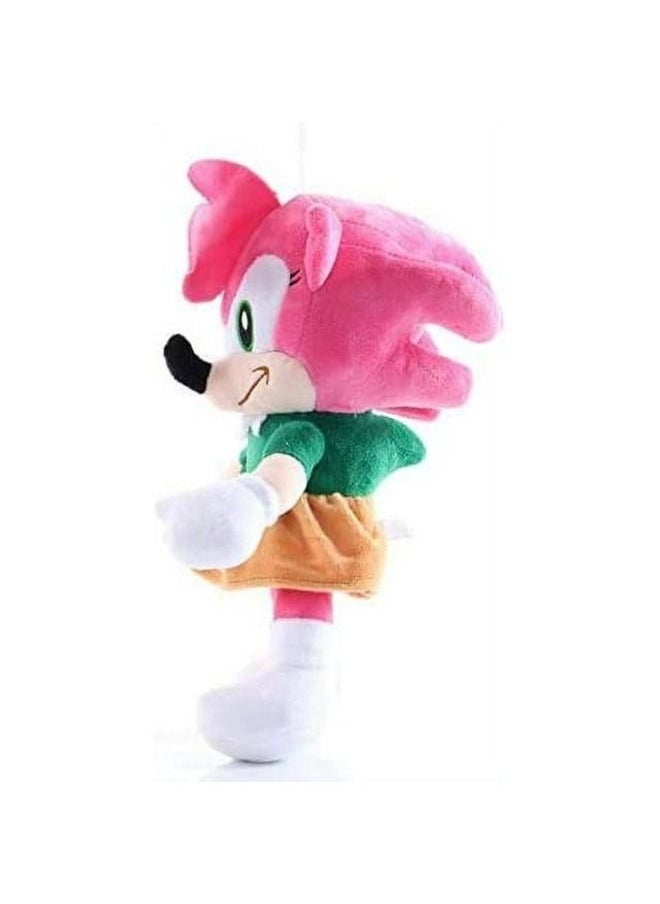 GREEN CAMEL - Amy Rose Plush Doll 28cm Soft Pink Hedgehog Toy Cartoon Stuffed Animal with PP Cotton - Image 1