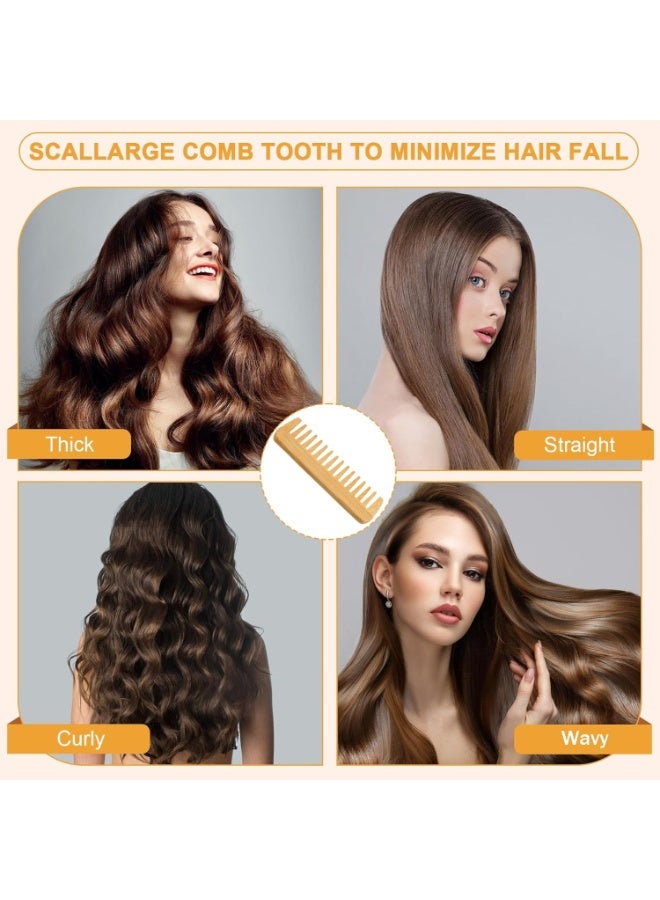 Wide Tooth Comb, Detangling Anti-Static Brush Natural Curly Wavy Dry Hair For Womens and Mens Hand Polished (2PCS) - Image 4