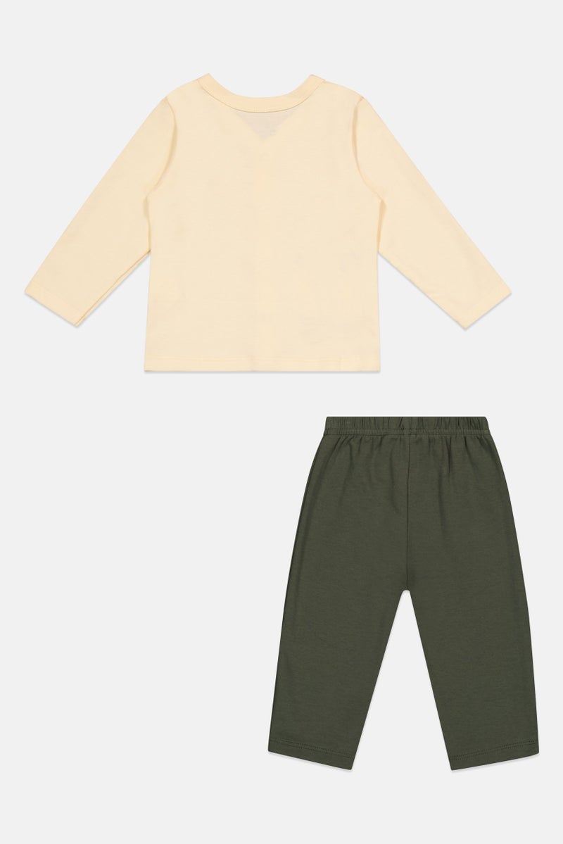POPEES Toddlers Boy 2 Pcs Embroidered Top And Pants Set, Multicolor - Image 3