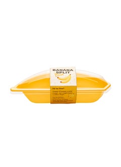Restaurantware Restaurantware-7 Ounce Banana Split Bowls, 100 Disposable Banana Split Boats - With Lids, Banana Shape, Yellow Plastic Banana Pudding Bowls, Serve Ice Cream Sundaes, Parfaits, or Puddings  - Image 1