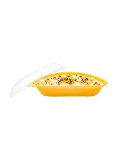 Restaurantware Restaurantware-7 Ounce Banana Split Bowls, 100 Disposable Banana Split Boats - With Lids, Banana Shape, Yellow Plastic Banana Pudding Bowls, Serve Ice Cream Sundaes, Parfaits, or Puddings  - Image 5