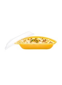 Restaurantware Restaurantware-7 Ounce Banana Split Bowls, 100 Disposable Banana Split Boats - With Lids, Banana Shape, Yellow Plastic Banana Pudding Bowls, Serve Ice Cream Sundaes, Parfaits, or Puddings  - Image 2