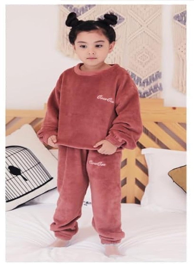 IKKAI!! ® Unisex Kids Boys & Girls Winter Round neck and Joggers Set - Stylish & Warm Fashionable Clothing Set Pack of 1 (BROWN, L) - Image 4