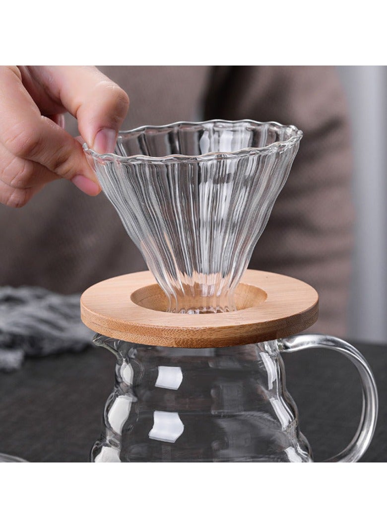 قطّارة قهوة زجاجية مع حامل خيزران (مقاس 02) - Image 4