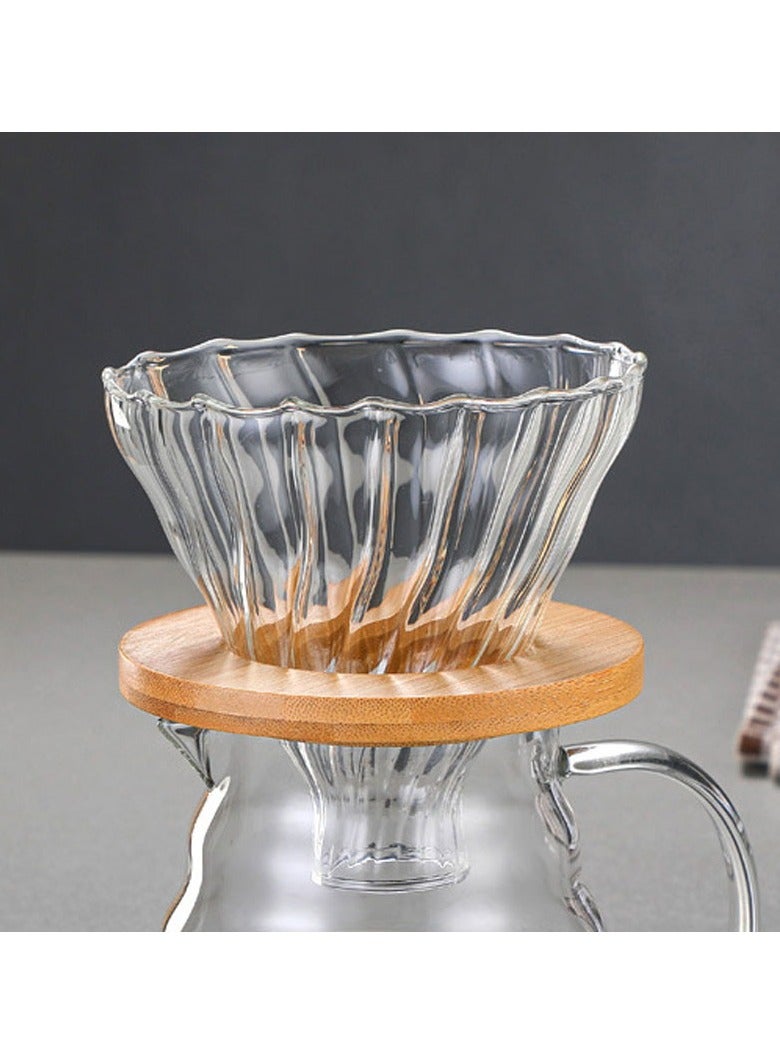 قطّارة قهوة زجاجية مع حامل خيزران (مقاس 02) - Image 5