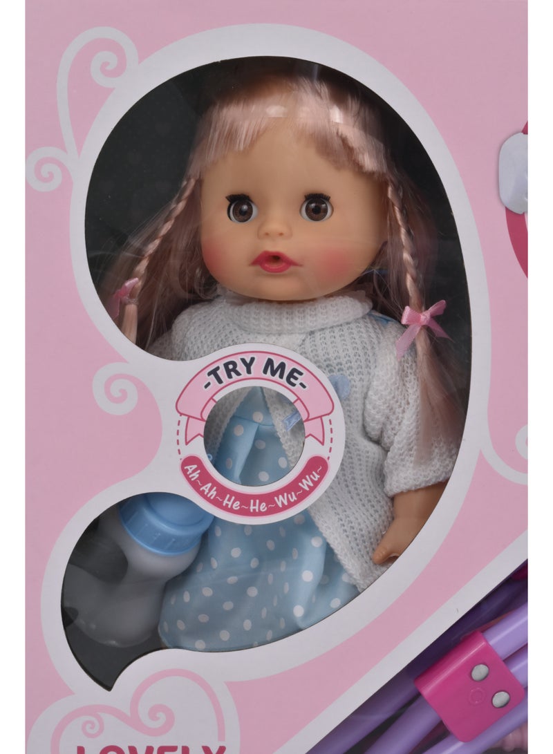 Ledy Toys A Dollhouse with a Stroller, a Bed and a Chair - Image 3