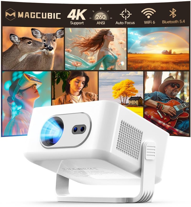 ماجكوبيك مشروع ذكي يعمل بنظام أندرويد 14 لعام 2026، يدعم تقنيات 4K و8K، معروضات Magcubic الصغيرة التي تتمتع بخاصية WiFi 6 وBluetooth 5.4، بالإضافة إلى خاصيات التركيز التلقائي وتصحيح الشكل، مناسب للسينما المنزلية أو غرفة النوم (모델: HY300MAX) - Image 1