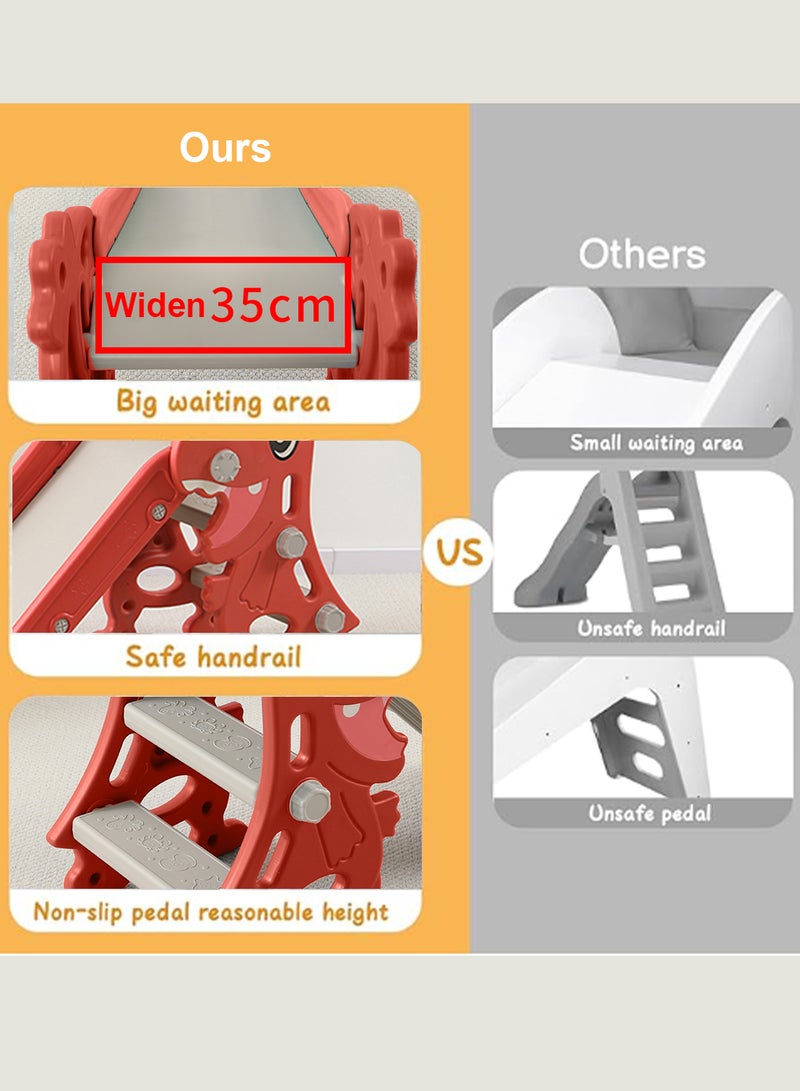 MaBaby Children's Freestanding Slide Indoor Household Small Kids Slide for Toddlers Folding Indoor Freestanding Slide Easy Assemble Children Climber Playset Toy Climber Freestanding Toddler Slide Basketball - Image 3