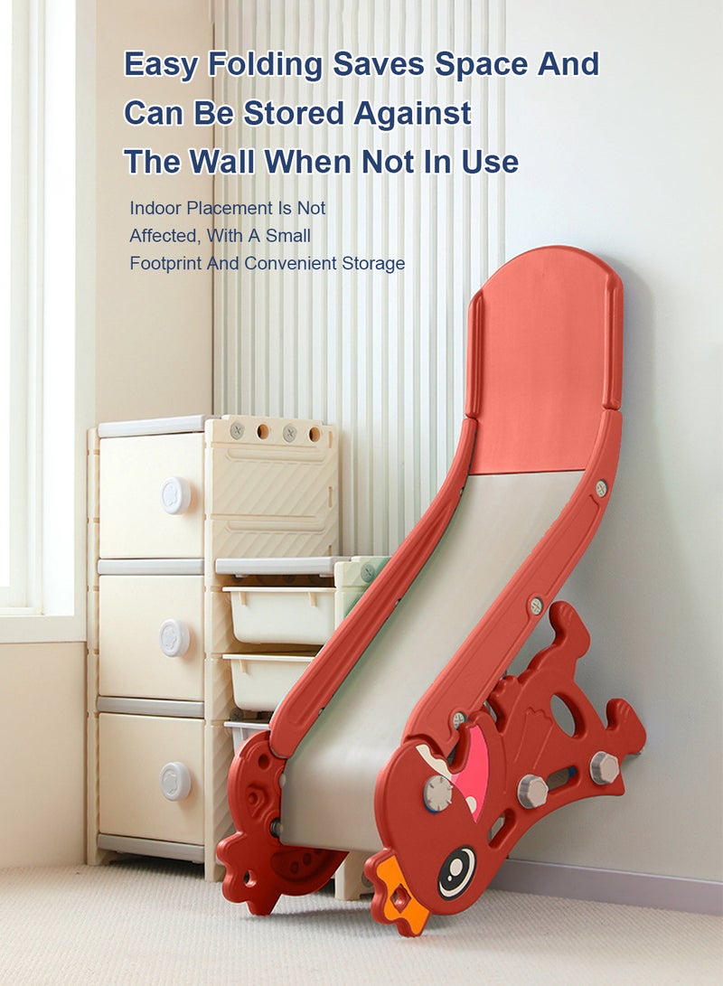 MaBaby Children's Freestanding Slide Indoor Household Small Kids Slide for Toddlers Folding Indoor Freestanding Slide Easy Assemble Children Climber Playset Toy Climber Freestanding Toddler Slide Basketball - Image 4