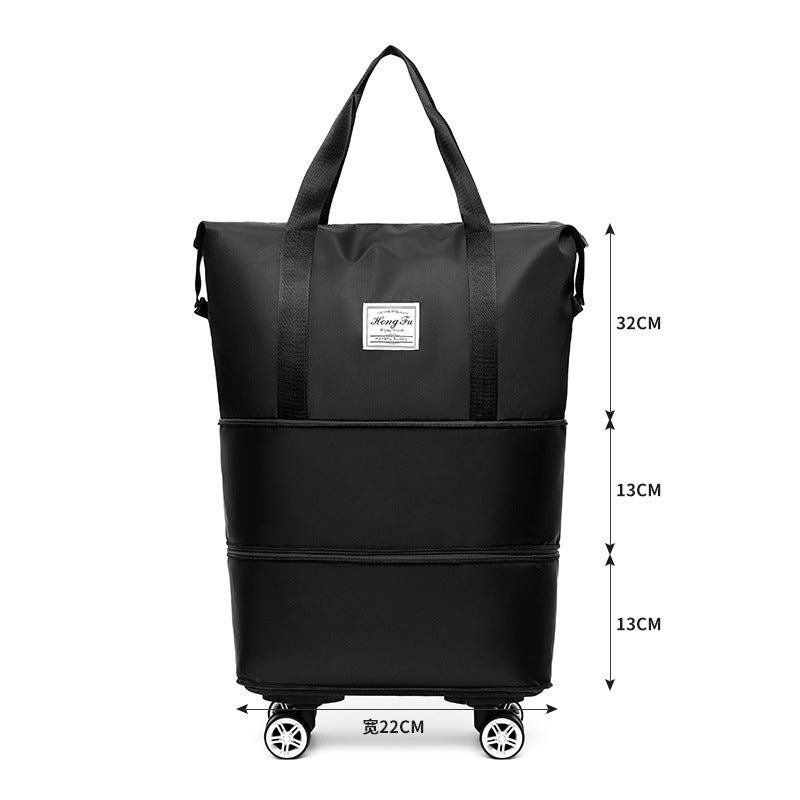 Travel Bag Large Capacity Universal Wheel Student Business Trip Maternity Storage Bag Waterproof Suitcase Black with wheels