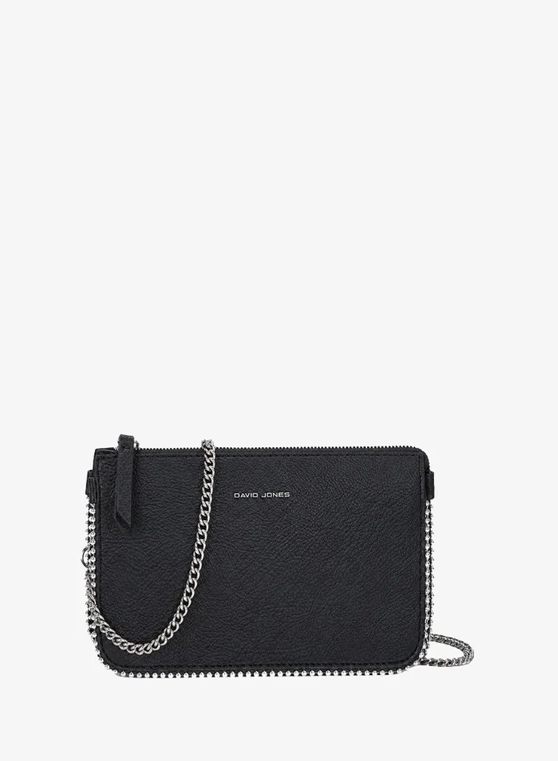 David Jones crossbody faux leather model CM8212 | Croco leather design crossbody bag with chain strap for passport and documents | Casual Daily crossbody and shoulder compact bag