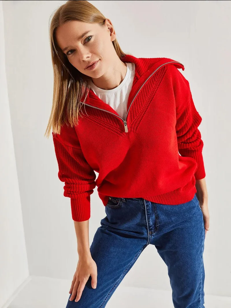 بيانكو لوتشي بلوفر محبوك بياقة بسحاب من لوتشي