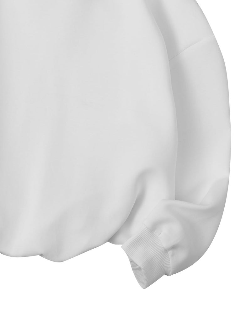 Ecolala Girls Long Sleeve Hooded Sweatshirt Thick Graphic Hoodie Cute Pullovers Tops White 9-10Y - Image 3
