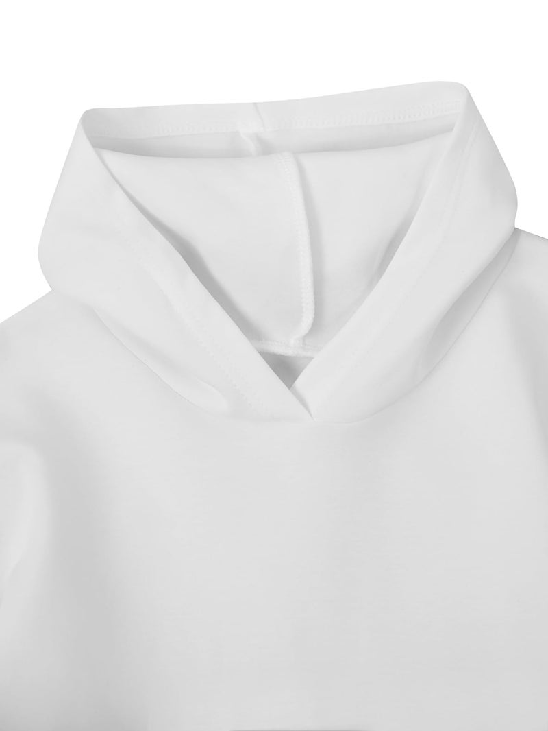 Ecolala Girls Long Sleeve Hooded Sweatshirt Thick Graphic Hoodie Cute Pullovers Tops White 9-10Y - Image 2