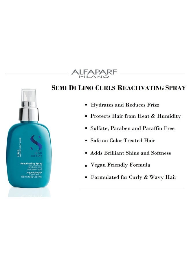 ALFAPARF MILANO Semi Di Lino Curls Reactivating Spray For Wavy And Curly Hair Hydrates And Nourishes Reduces Frizz Humidity And Thermal Protection Veganfriendly Formula 4.23 Fl. Oz.  - Image 3