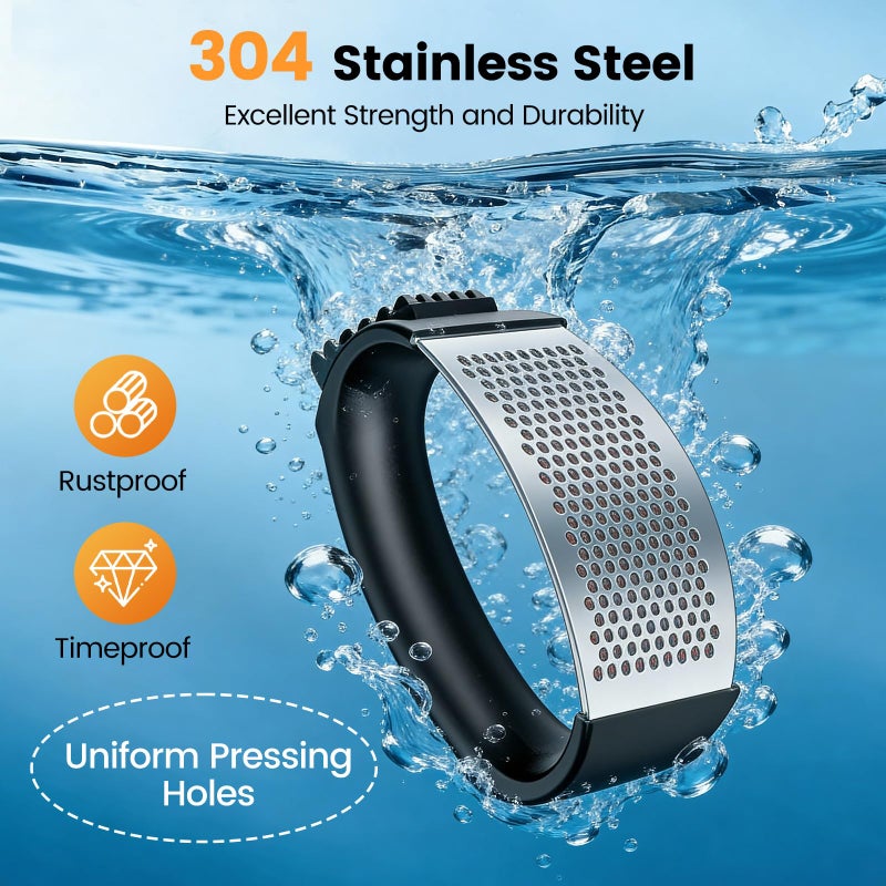 Lesbima Garlic Press Rocker Set with Garlic Peeler & Cleaning Brush,Stainless Steel Garlic Mincer Crusher,Easy Kitchen Gadget for Effortless Smashing,Kitchen Essentials,Home and Kitchen Utensils Accessories - Image 4