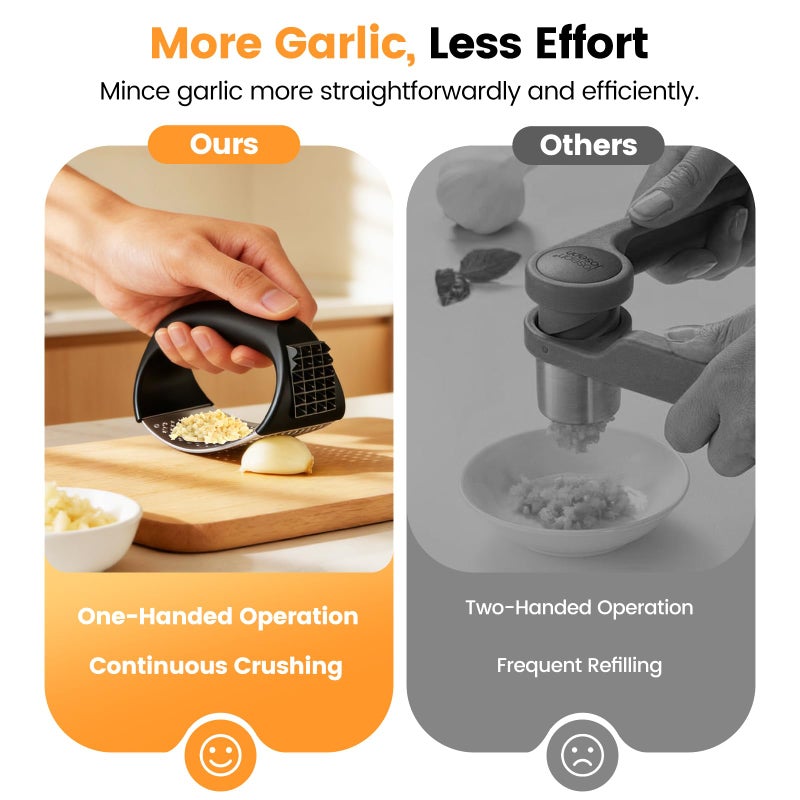 Lesbima Garlic Press Rocker Set with Garlic Peeler & Cleaning Brush,Stainless Steel Garlic Mincer Crusher,Easy Kitchen Gadget for Effortless Smashing,Kitchen Essentials,Home and Kitchen Utensils Accessories - Image 2