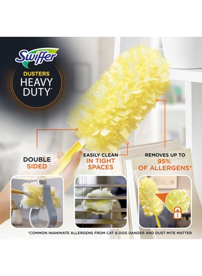 Swiffer Dusters Heavy Duty Extender Starter Kit Ceiling Fan Duster 13 Piece Set 1 Handle 12 Dusters  - Image 2