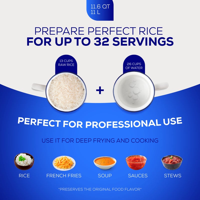 Universal (Professional Large) Caldero 32 Cups - 11.6 QT / 11 L, Stainless Aluminum Pot, Even Heat Distribution and Fast Cooking Dutch Oven Pot, Ergonomic Handles, Ideal for Rice, and French Fries - Image 5