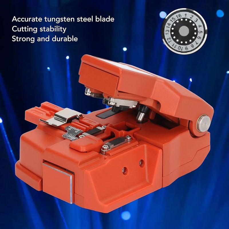 Orange Fiber Optic Cleaver Aluminum Alloy Stable Fiber Cutter Tool For Cold Splice - Image 5