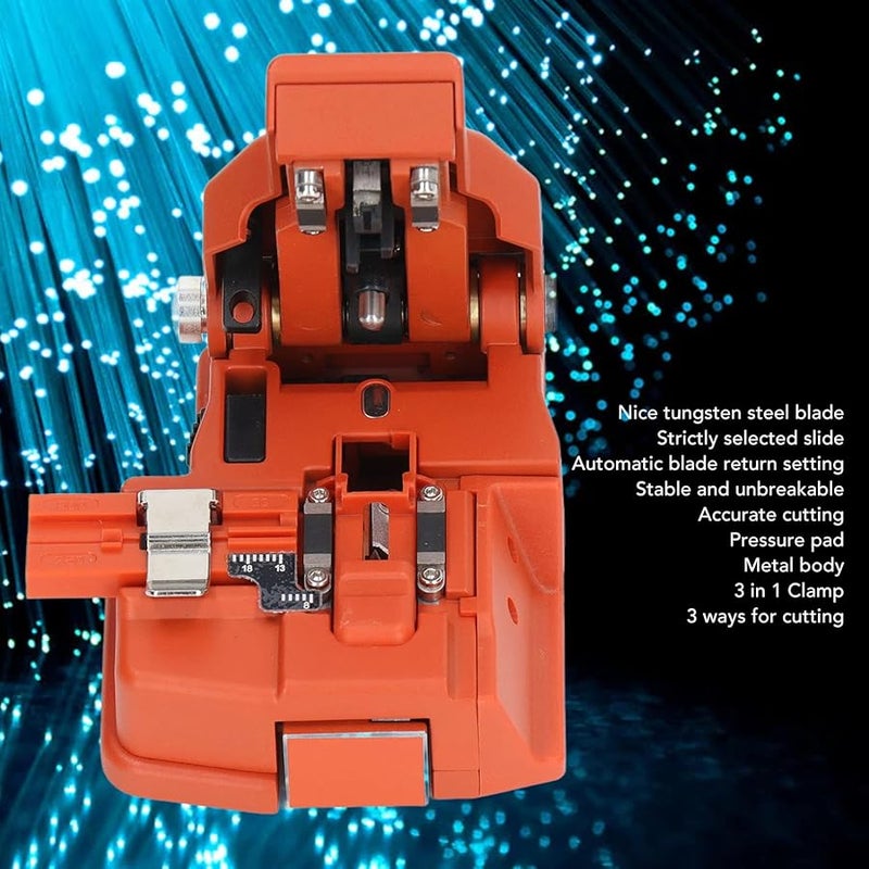 Orange Fiber Optic Cleaver Aluminum Alloy Stable Fiber Cutter Tool For Cold Splice - Image 3