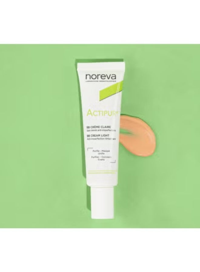 Actipur tinted BB cream, 30 ml, conceals acne-prone skin imperfections and provides natural, even, and matte coverage.