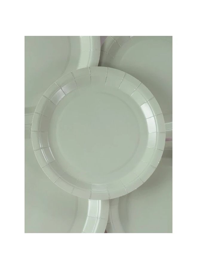 7 Inch Sage Green Paper Plates 16 Pcs Durable Elegant Rectangular Tableware - Image 2