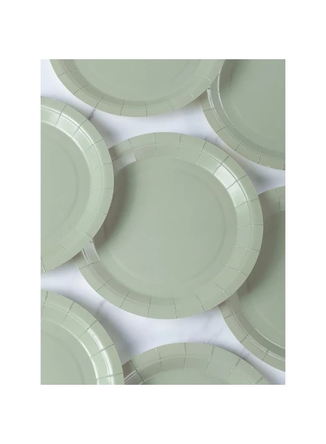 7 Inch Sage Green Paper Plates 16 Pcs Durable Elegant Rectangular Tableware - Image 5