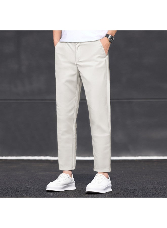 FOLUNSI men's Casual Cropped Trousers - Versatile Office Chinos Straight Fit Thin Style - Image 5