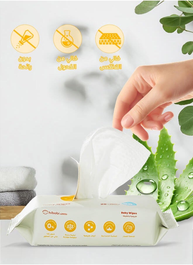 Riolio 2-Pack of 40 Baby Wipes, Cotton-Soft Moist Wipes, Easy-Clean Wipes for Women, Suitable for Sensitive Skin, Babies, Makeup Removal, and Personal Care  - Image 3