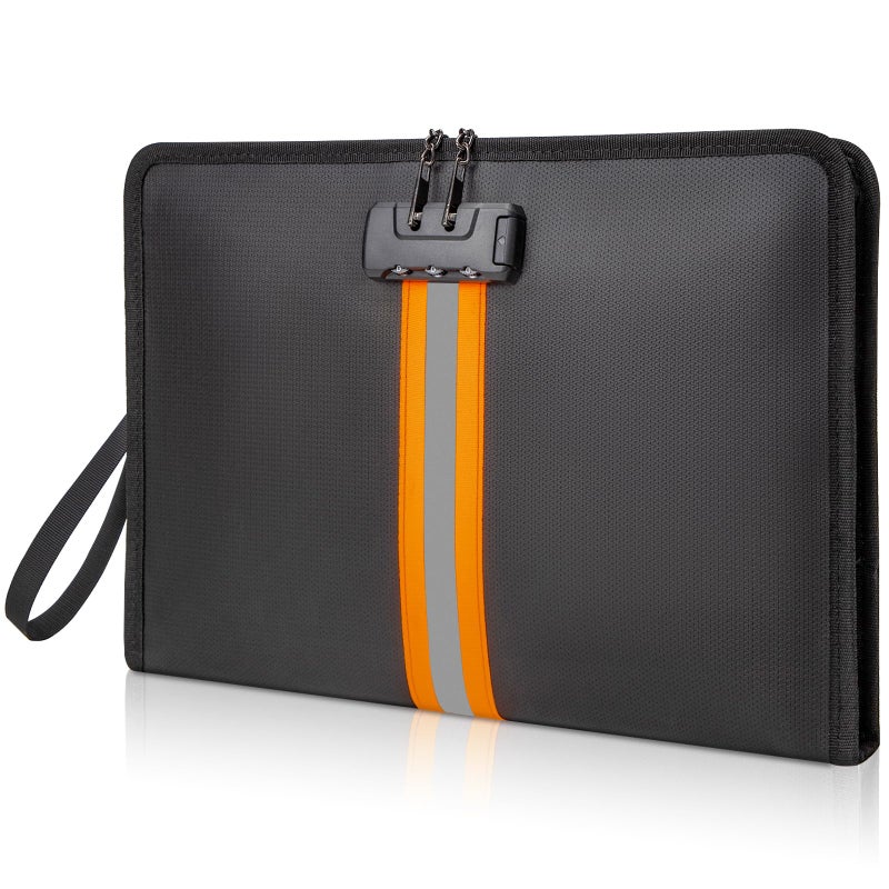 XIAODUN Fireproof Document Bag with Lock1392 Fireproof Money Bagwith Zipper and LockSuitable for Tablets A4 Documents Cash Mobile Phones Credit Cards and Notarized Documents