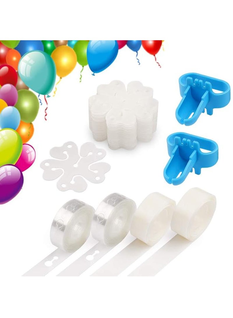 Balloon Decorating Tools Kit,200 Clear Double-Sided Glue Dots,32Ft Balloon Tape Strip, 2 Pcs Tying Tool,20 Ballon Flower Clip for Party Wedding Birthday Xmas Baby Shower DIY (Upgrad Version) - Image 1