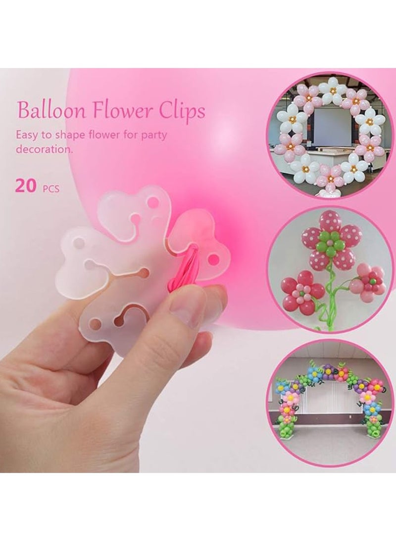 Balloon Decorating Tools Kit,200 Clear Double-Sided Glue Dots,32Ft Balloon Tape Strip, 2 Pcs Tying Tool,20 Ballon Flower Clip for Party Wedding Birthday Xmas Baby Shower DIY (Upgrad Version) - Image 4