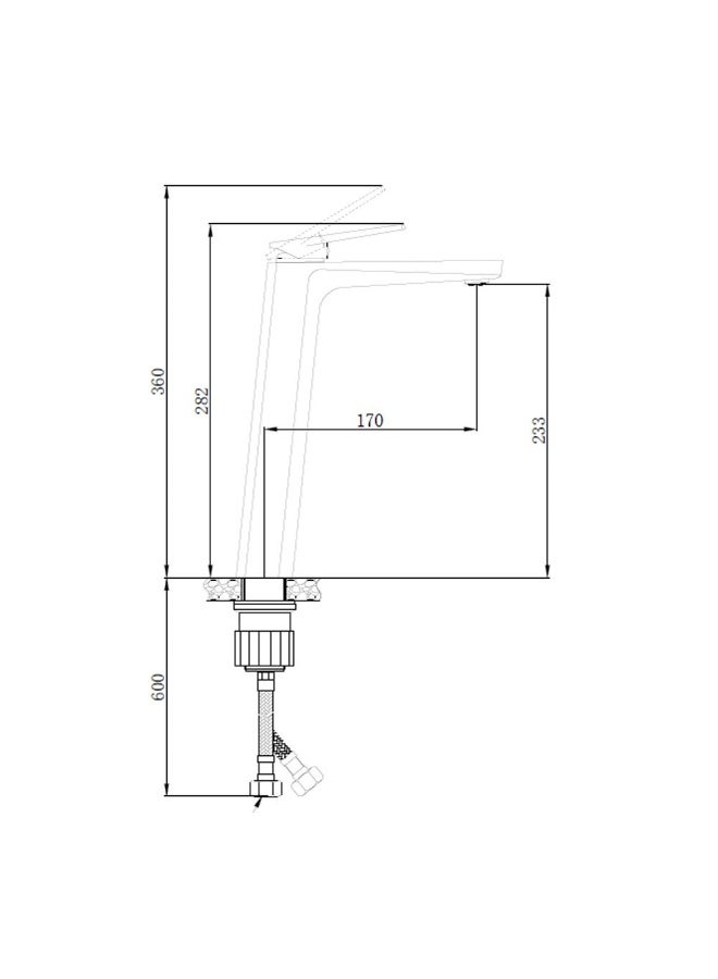 DANUBE HOME Milano Yana Art Basin Mixer - Matt Black Finish Wash Basin Tap For Lavatory, Washroom Solid Brass Body Bathroom Faucet Luxury Bathroom, Toilet Fixtures Water Control Valve - Image 2