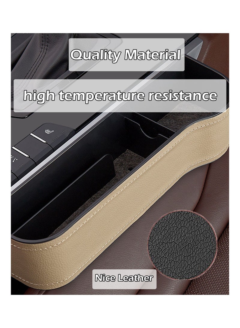 Car Seat Gap Filler, 2 Pack Leather Car Storage Box With Cup Holder, Automotive Seat Organizer With Charging Cable Hole For Mobile Phone, Organizers For Keys, Sunglasses, Cards, Earphone - Image 5