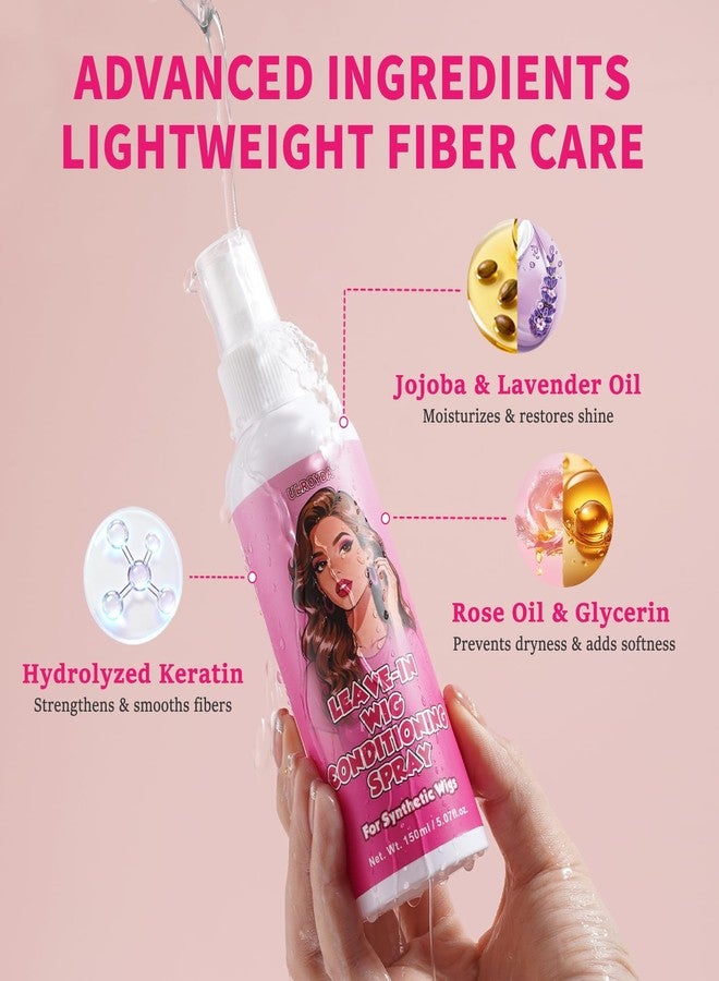 ulroyda Synthetic Wig Leave-In Conditioner Spray｜Keratin & Jojoba Formula｜Instant Detangle, Smooth & Reduce Frizz｜Daily Fiber Refresh｜Non-Greasy, 5.07 fl oz - Image 4