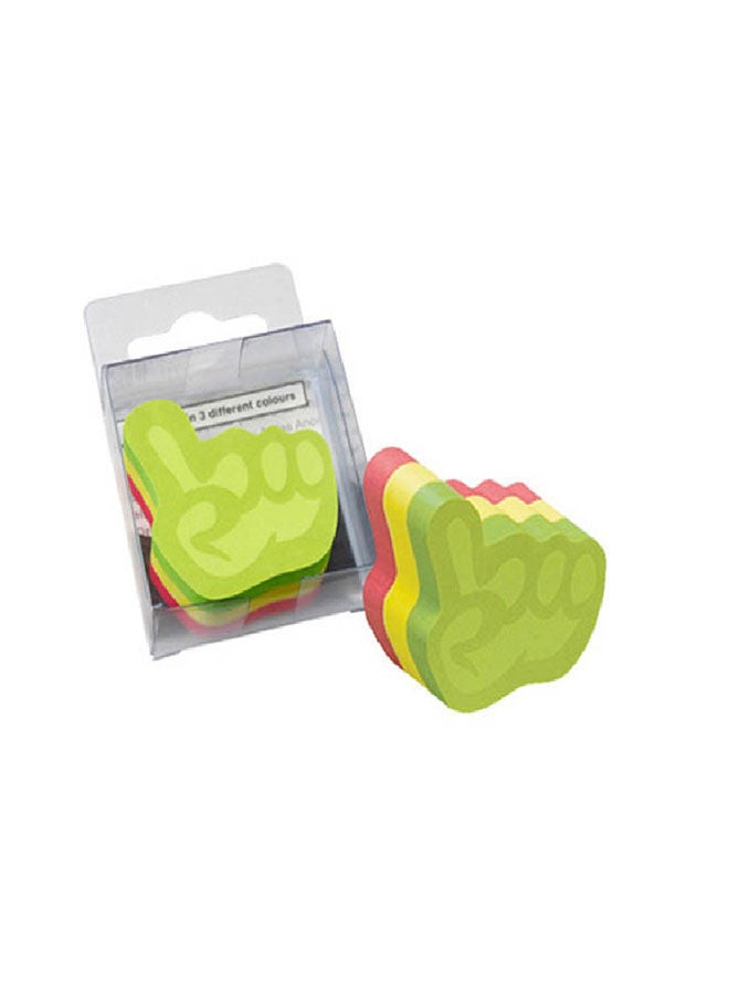 Info Sticky Notes Bucket Hand Shape 225 Sheet-Multicolour