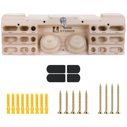 TWO STONES Wooden Hangboard Rock Climbing Pull Up Bar Designed Training for Climbing, Wooden Fingerboard Climbing Training Board for Building Core Strength and Endurance (CJ-HB2005) - Image 1