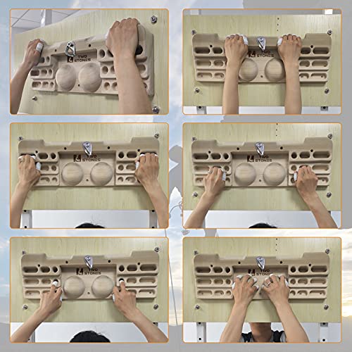TWO STONES Wooden Hangboard Rock Climbing Pull Up Bar Designed Training for Climbing, Wooden Fingerboard Climbing Training Board for Building Core Strength and Endurance (CJ-HB2005) - Image 4