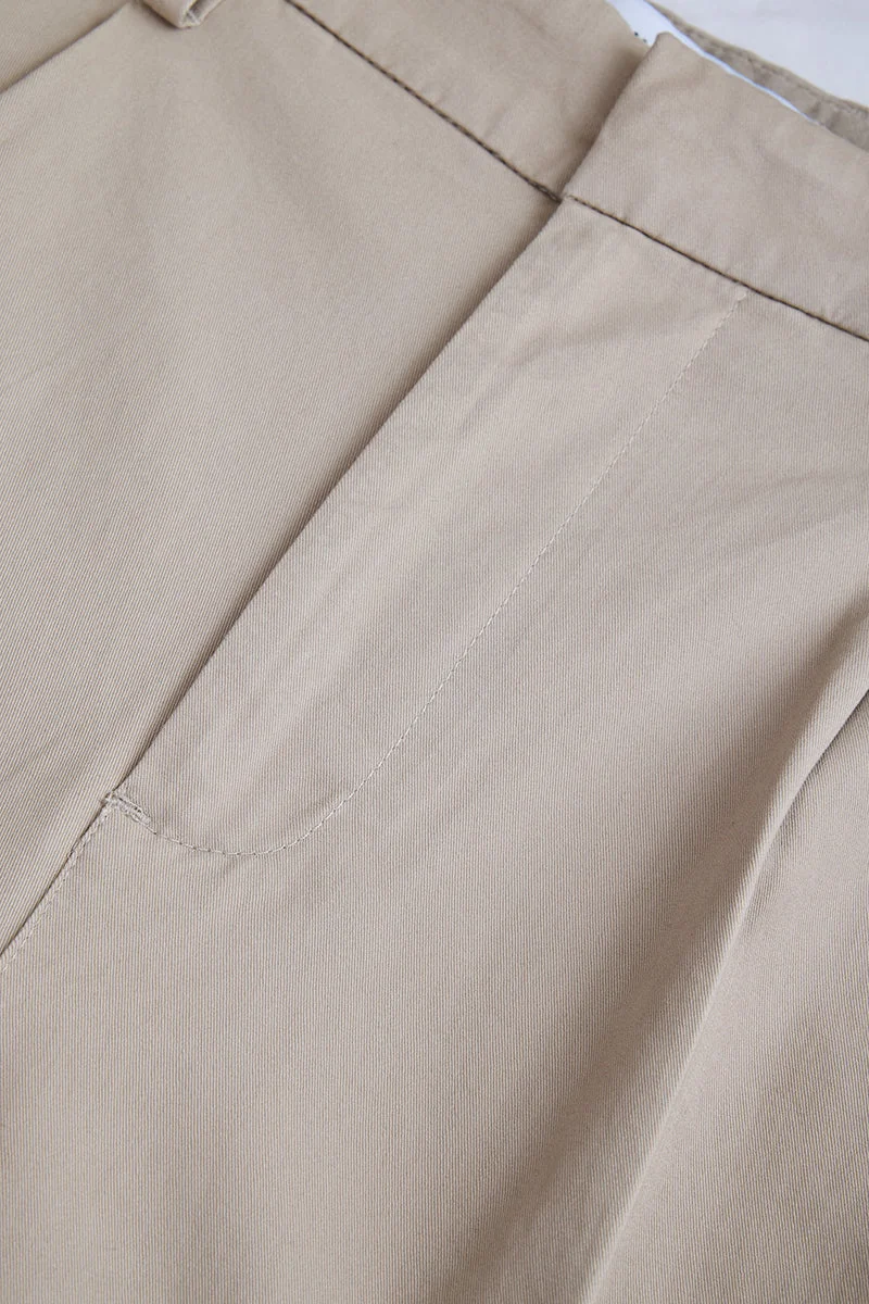 SNITCH Beige Beige Solid Slim Fit Casual Chinos for Men | Best Price UAE