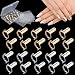 EBANKU 20PCS Nail Rings, EBANKU Updated Adjustable Nail Rings Detachable Reusable Women Gift Ring Set with 120PCS Adhesive Nail Tabs for Acrylic Nail Art Decoration Gold and Silver - Image 2
