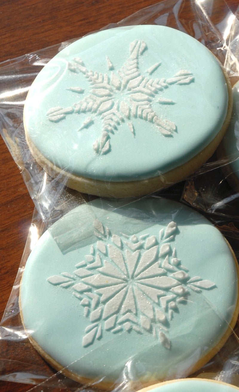Designer Stencils C277 Crystal Snowflakes Cookie Stencils Small BeigeSemiTransparent - Image 3