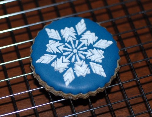 Designer Stencils C277 Crystal Snowflakes Cookie Stencils Small BeigeSemiTransparent - Image 2