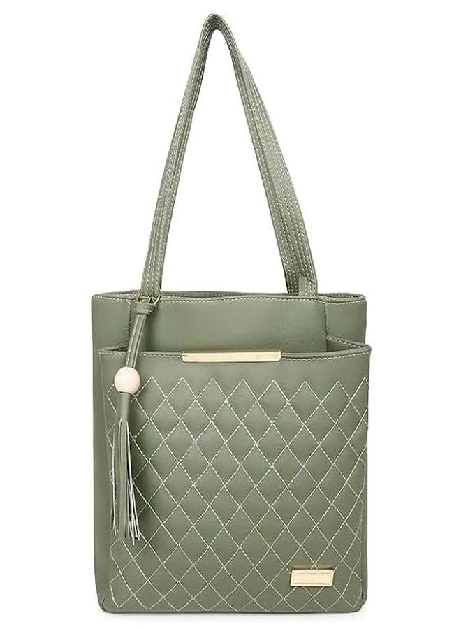 Purse Pulse Women Fashion Handbags Tote Purses Stylish Ladies Women and Girls Handbag for Office Bag Ladies Travel Shoulder Bag Tote for College Girls (Green) - Image 1