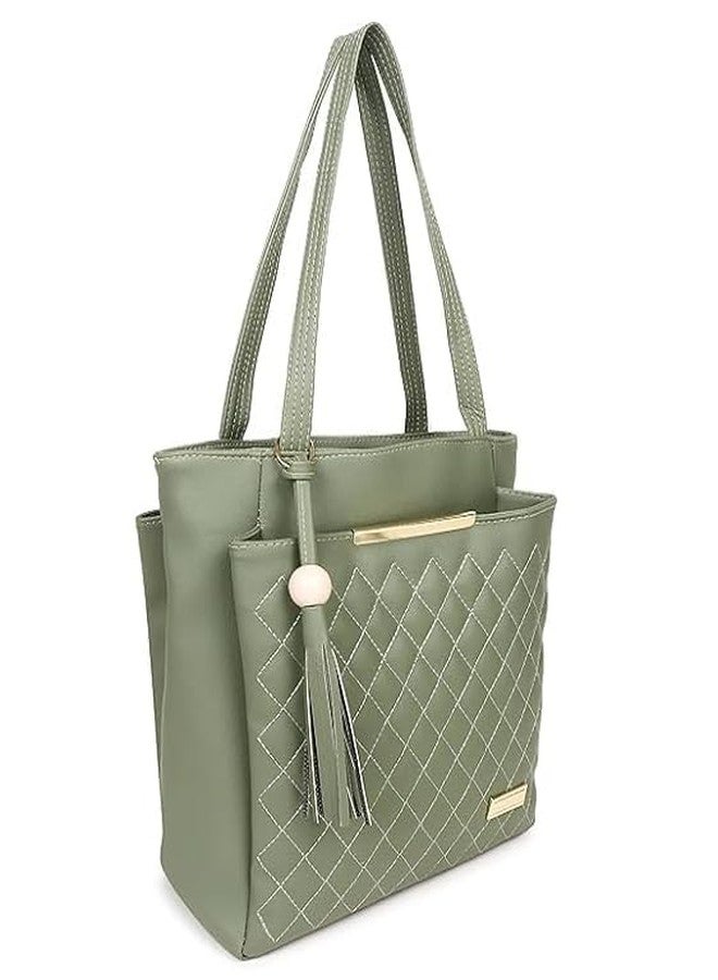 Purse Pulse Women Fashion Handbags Tote Purses Stylish Ladies Women and Girls Handbag for Office Bag Ladies Travel Shoulder Bag Tote for College Girls (Green) - Image 2